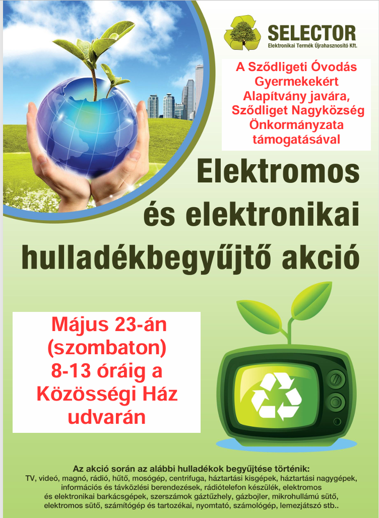 Elektromos és elektronikai hulladékbegyűjtő akció 2026.05.23.