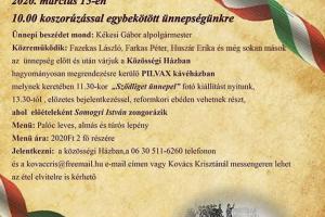 MEGHÍVÓ a Március 15-i megemlékezésre MEGHÍVÓ a Március 15-i megemlékezésre