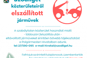 Sződliget közterületeiről elszállított járművek