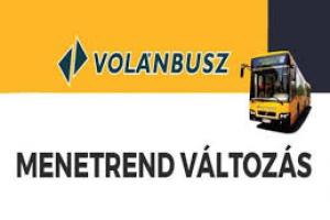 Menetrend változás
